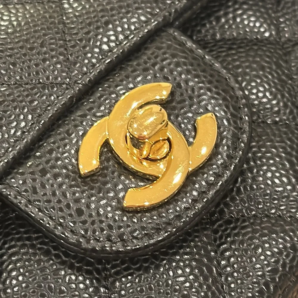Classic Black Quilted Shoulder Bag with Gold Hardware - Picture 10 of 11